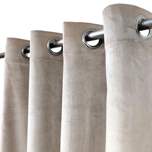 Muted Brown Velvet Eyelet Curtain