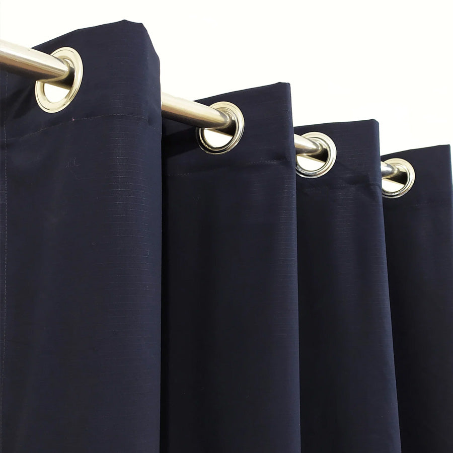 Navy Blue Plain Jersey Cotton Living Room Curtain