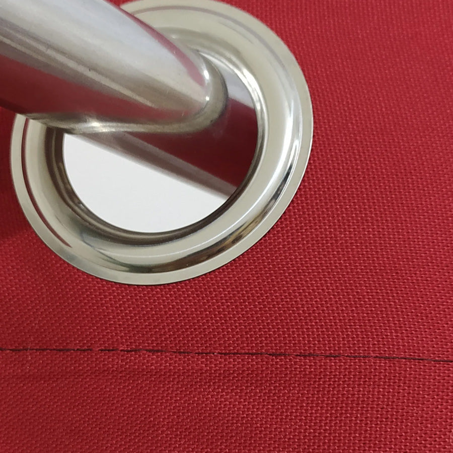 Plain Red Duck Cotton Eyelet Curtain