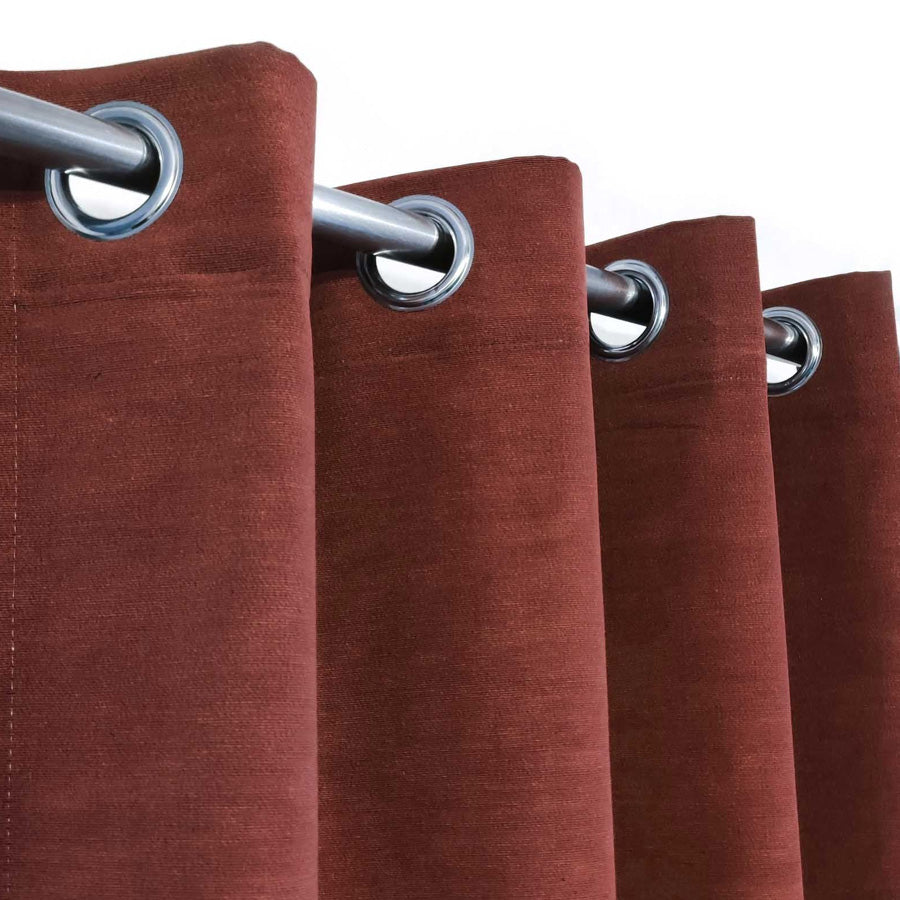 Rusty Red Plain Duck Cotton Curtain