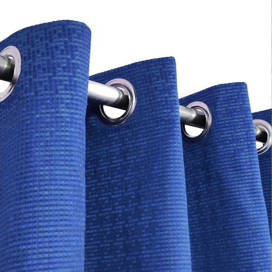 Royal Blue Jacquard Fabric Curtain