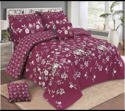 6 PC's Cotton Quilt/Razai Cover Bed Sheet Set