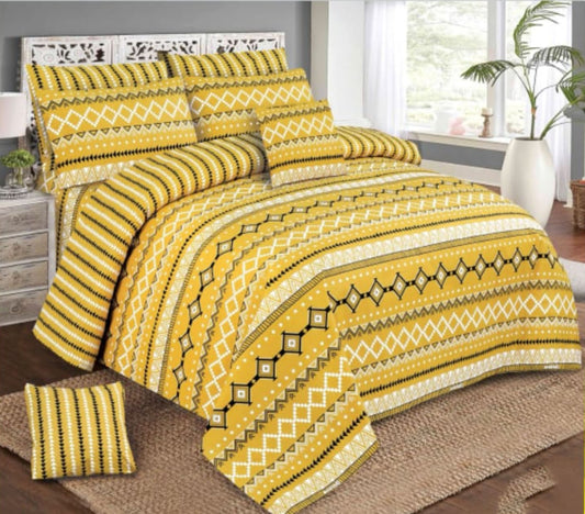 6 PC's Cotton Quilt/Razai Cover Bed Sheet Set