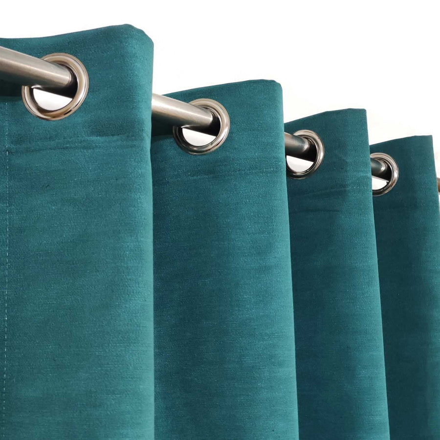 Turquoise Readymade Duck Cotton Curtain