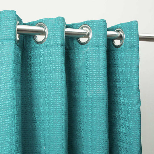 Turquoise Diamond Jacquard Curtain