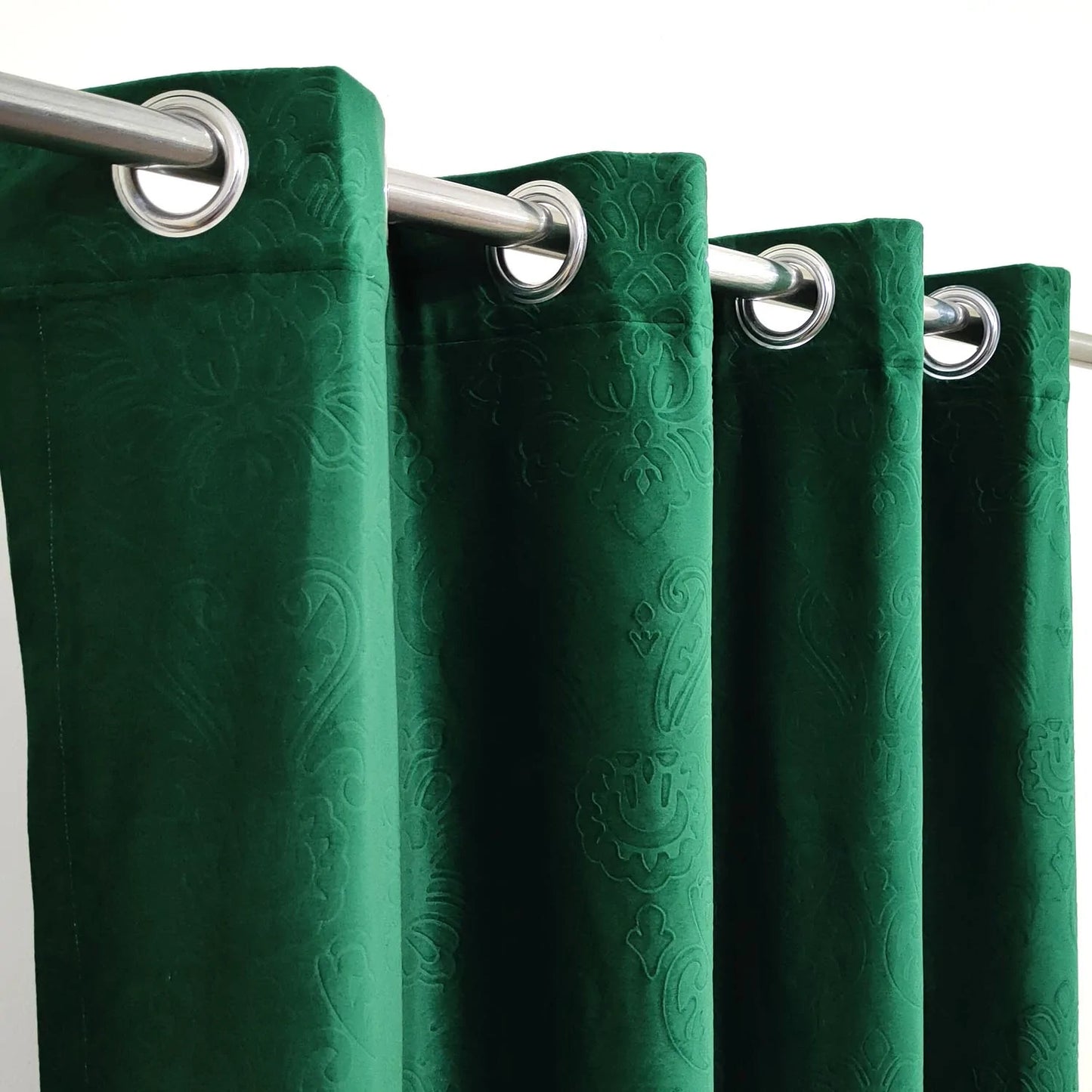 Bottle Green Premium Self-Embossed Velvet Curtains – Soft, Stylish & Durable