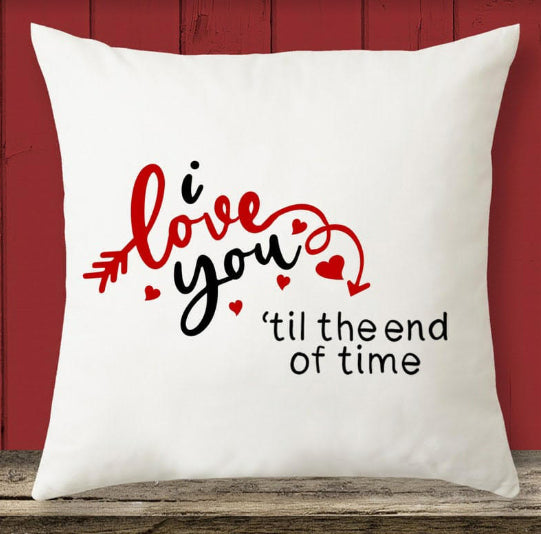 White Velvet Love Cushion Cover For Him/Her