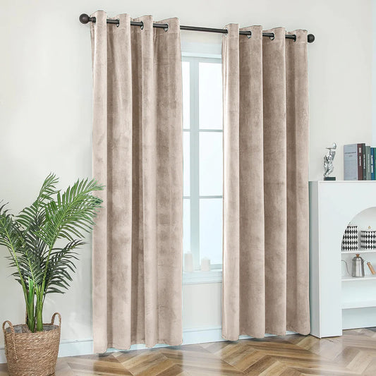 Beige Premium Quality Velvet Curtains