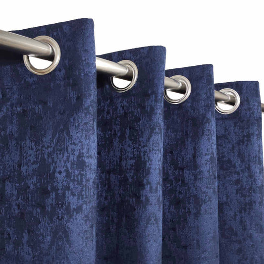 Blue Premium Quality Eyelet Curtain - Single Panel