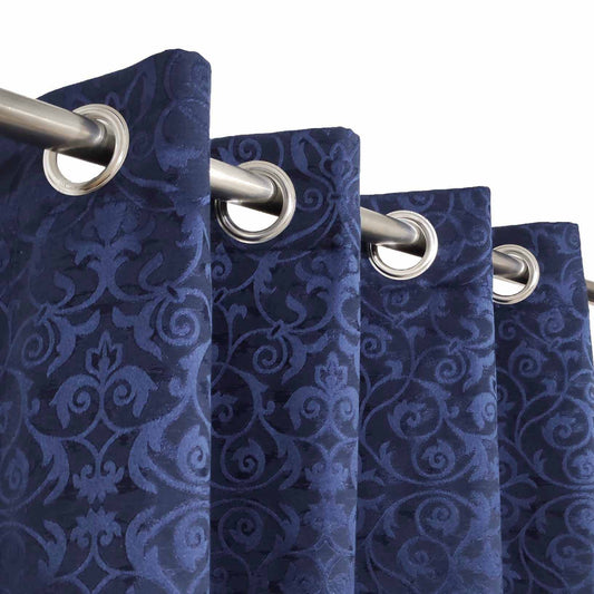 Blue Premium Quality Eyelet Curtain - Single Panel