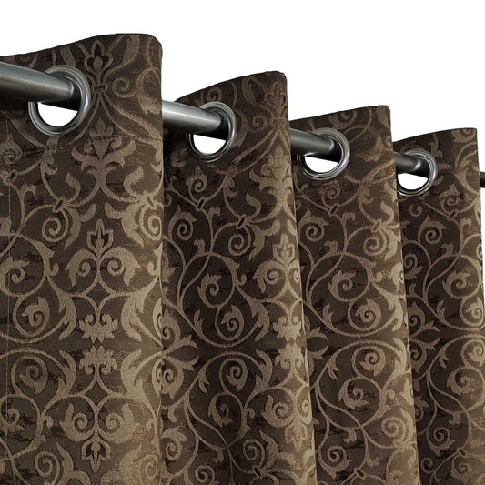 Brown Premium Quality Eyelet Curtain - Single Panel