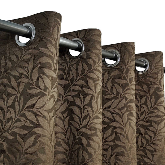 Brown Premium Quality Eyelet Curtain - Single Panel