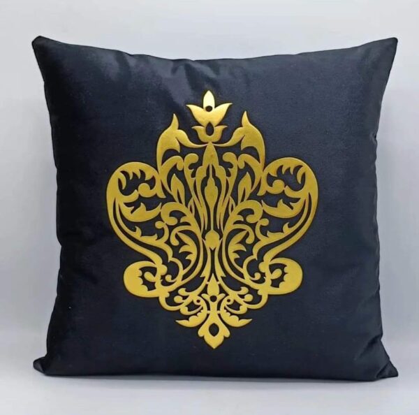 Black Laser Cut Velvet Sofa Cushion Throw Cover