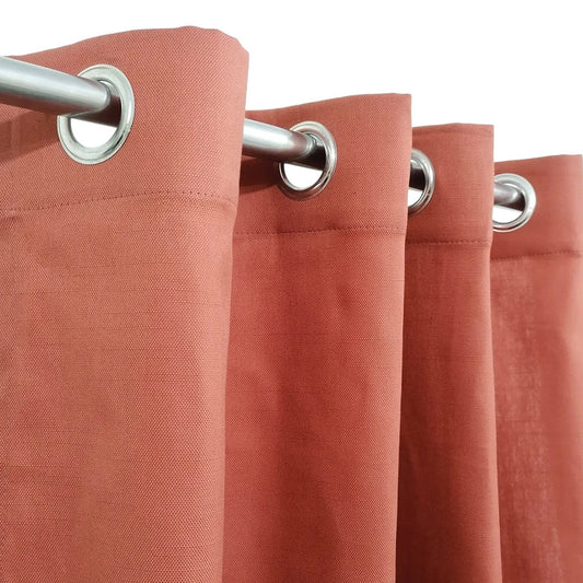 Coral Plain Duck Cotton Curtain