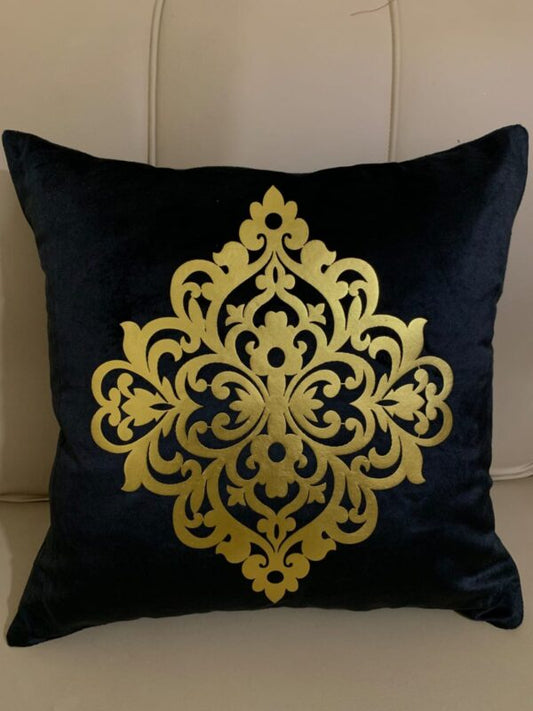 Gold & Black Velvet Cushion Cover