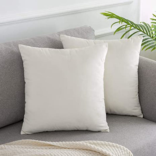 White Velvet Cushion Covers- Pack of 2