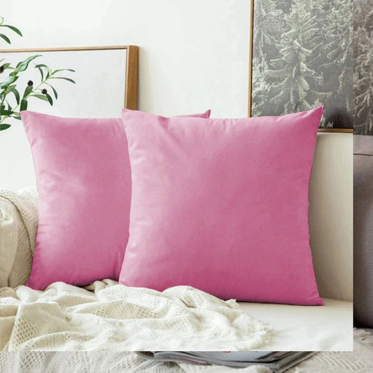 Pink Velvet Cushion Covers- Pack of 2