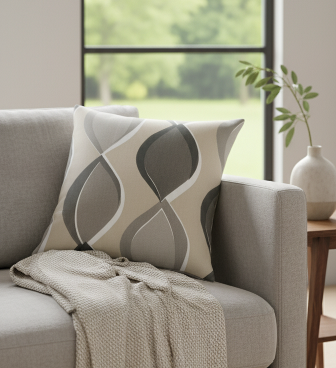 Geometric Pattern Duck Cotton Cushion Cover