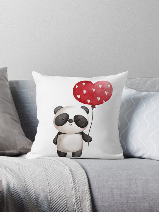 Adorable Valentine's Panda Cushion