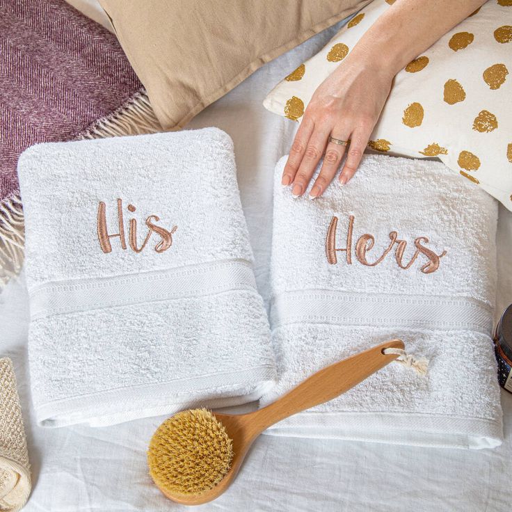 His & Hers Embroidered Towel - Set of 2