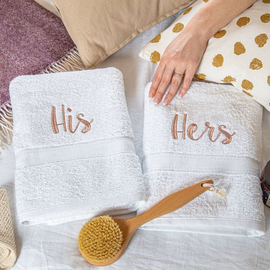 His & Hers Embroidered Towel - Set of 2