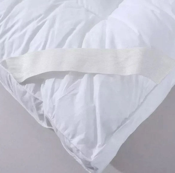 White King Size Quilted Mattress Topper With Elastic Corners
