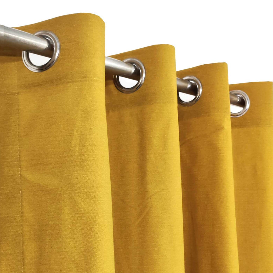 Yellow Plain Duck Cotton Curtain