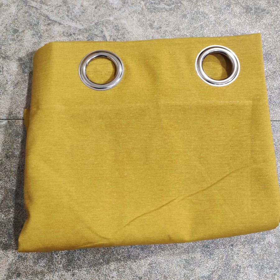 Yellow Plain Duck Cotton Curtain