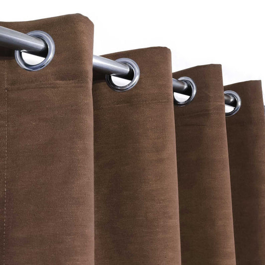 Brown Plain Duck Cotton Curtain