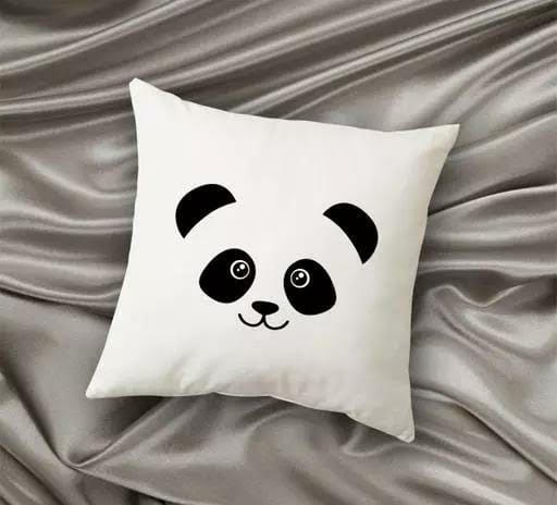 White Panda Bear Velvet Cushion Cover